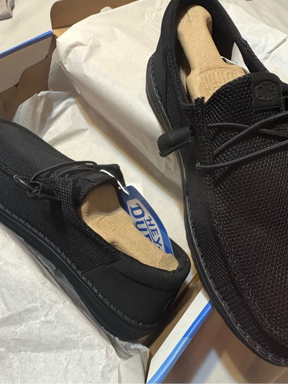 Women's Hey Dude- Black Knit Slip-On Shoes. Brand new/never worn - Picture 3 of 6